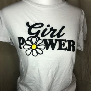 NWOT Cute “Girl Power” Graphic Tee with Flower!